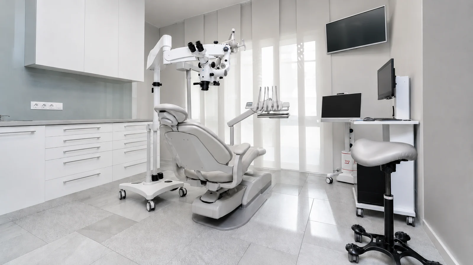 Treatment room with modern equipment